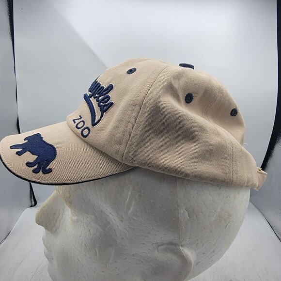 Los Angeles Zoo Embroidered Baseball Cap Beige Blue Adjustable J Hats - Picture 2 of 9